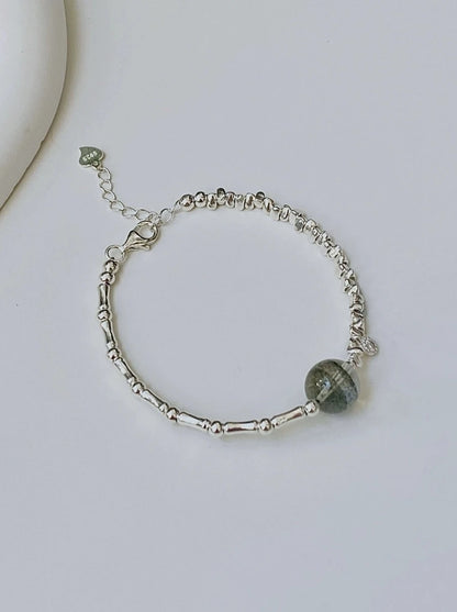 S925 Green Ghost Crystal Broken Bracelet B2822