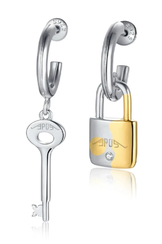 S925 Last Lock Couple Simple Earrings B3230