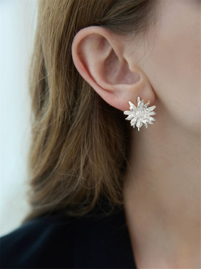 S925 Shangri-La Franco flower earrings B2746