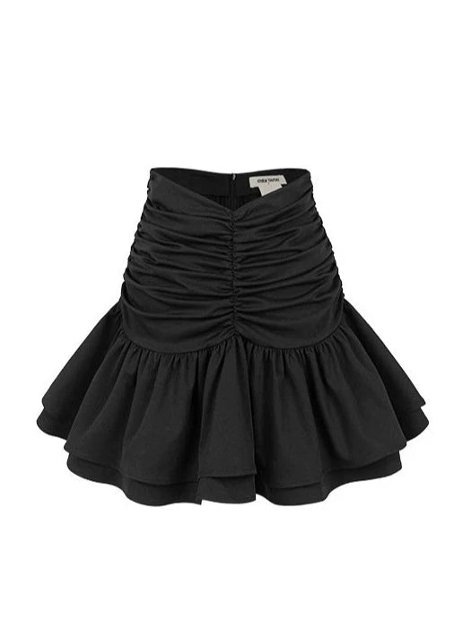 No Illusion Fluffy Double Skirt B3073