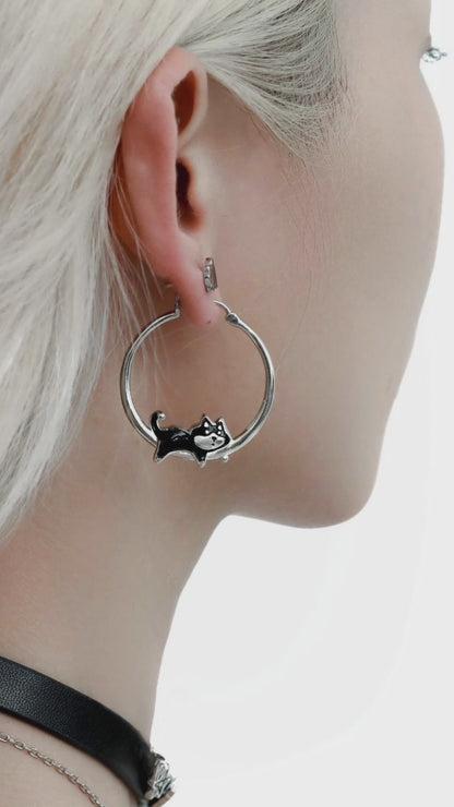 Sweet Cool Husky Hoop Earrings B3464