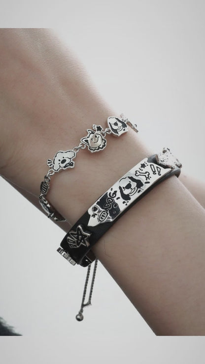 Happy Puppy PU Leather Cool Bracelet B3473