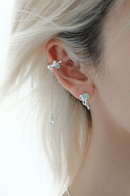 S925 Little Cat Cool Ear Cuff Single B3203