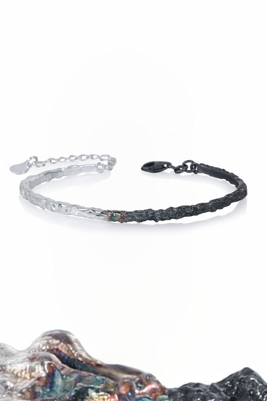 S925 Burning Black &amp; White Couple Bracelet B3207