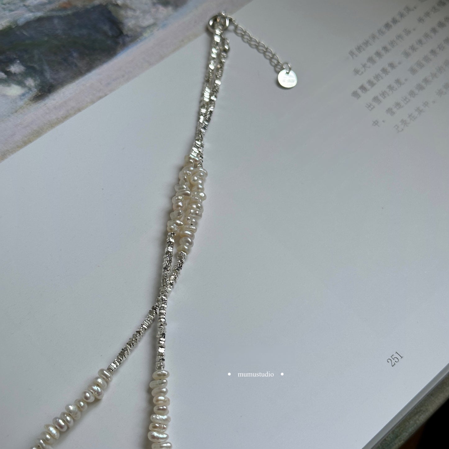 Irregular Freshwater Keshi Pearl S925 Broken Necklace B3239