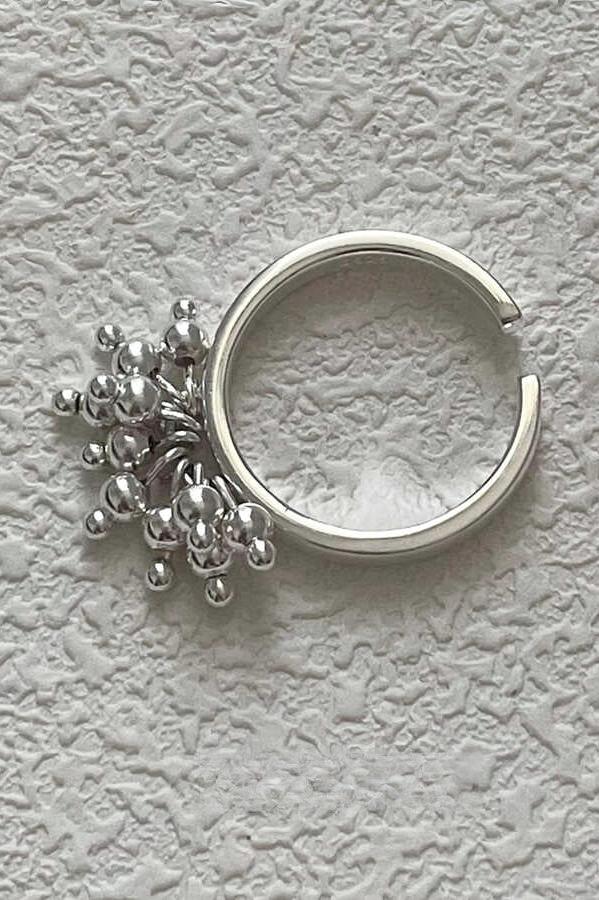 S925 millet beads fruit minimalist open ring B3308