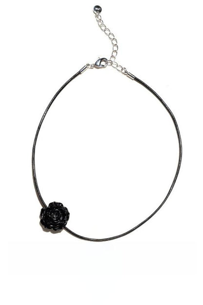 Black Rose Choker Necklace B3336