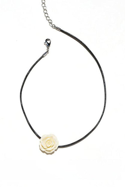 Black Rose Choker Necklace B3336