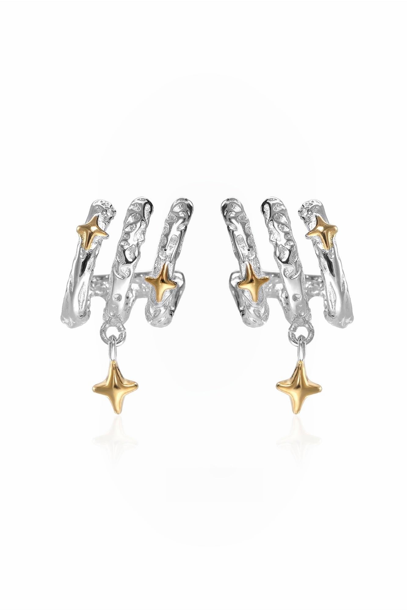 Four-pointed star earrings B3357