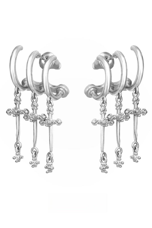 Cross earrings S925 post B3363