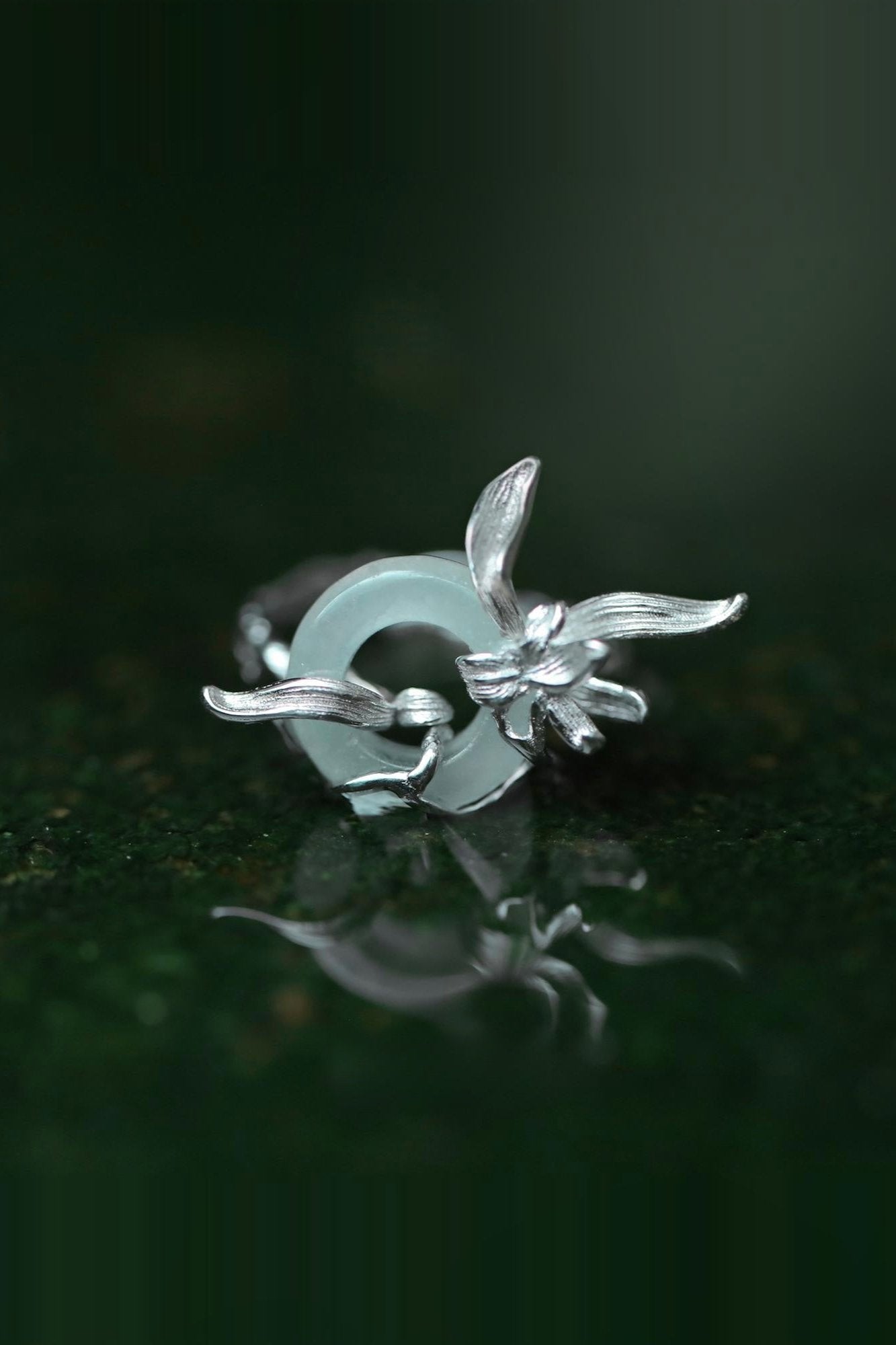 S925 Iris Flower Open Ring B3365