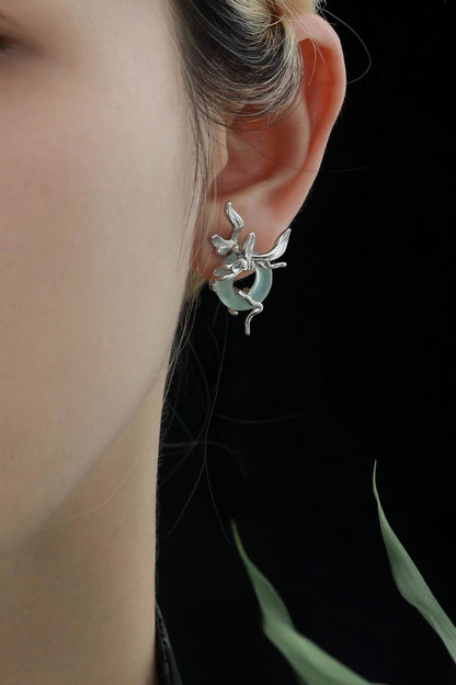 Iris Flower Buckle Earrings B3367