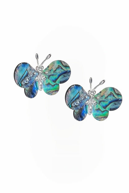 Mother-of-pearl butterfly motif modern earrings B3404