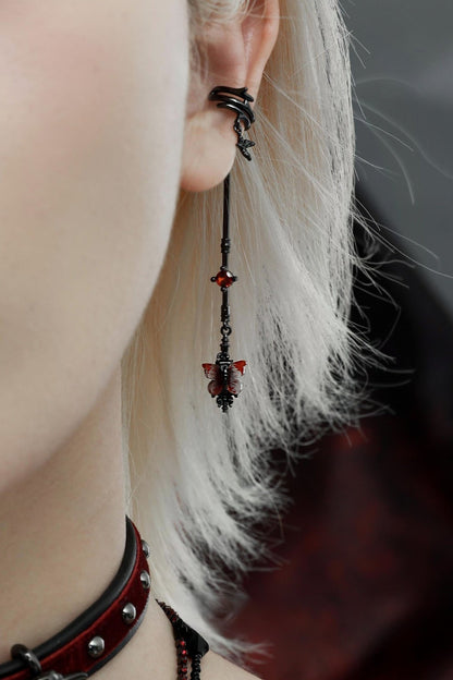 Lonely Butterfly Rider Clamp Ear Cuff B3460