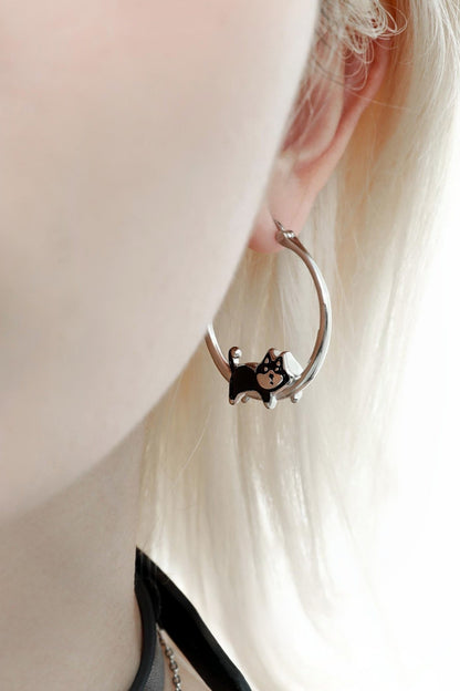 Sweet Cool Husky Hoop Earrings B3464