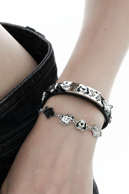 Happy Puppy PU Leather Cool Bracelet B3473