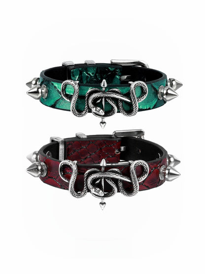 Snake leather bracelet B3622