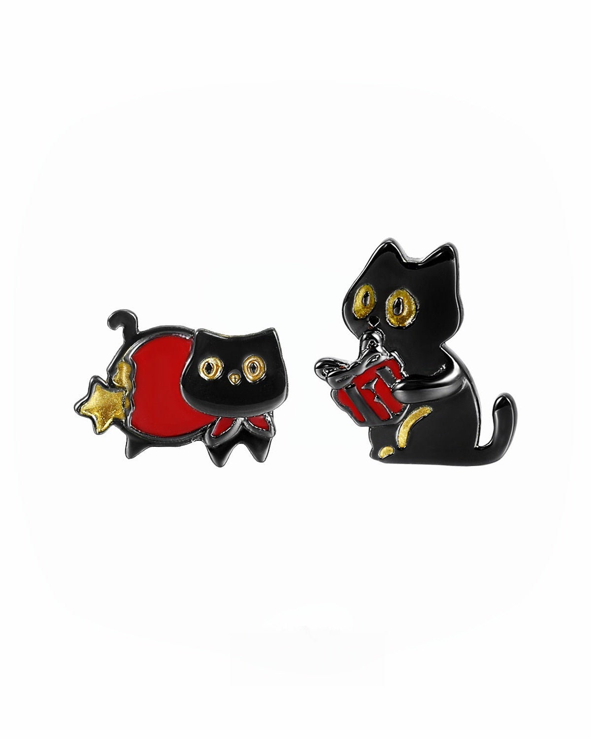 S925 Kitty I Love Money Earrings B3626