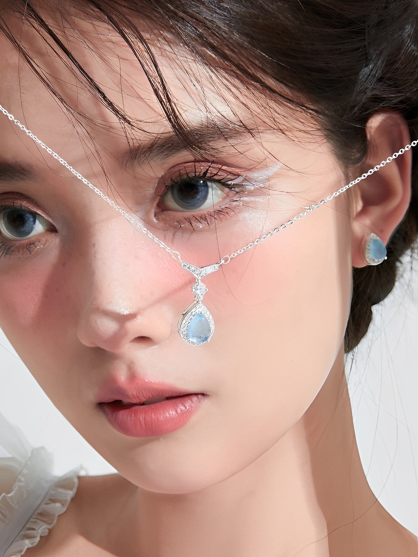 アクアマリンティアドロップピアス B1514 イヤリング(Clip-on Earrings)