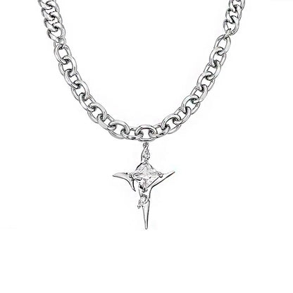 Startias Metallic Pendant Necklace B1656