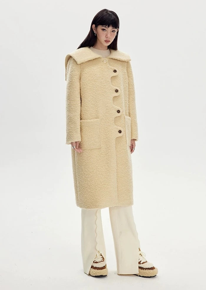 Light Color All-match Warm Winter Wool Coat B2238