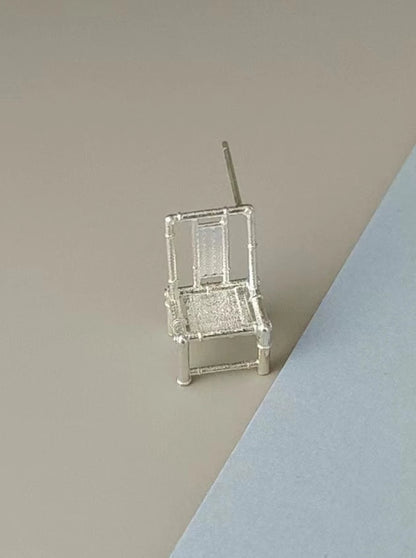 S925 bamboo square chair earrings B2394