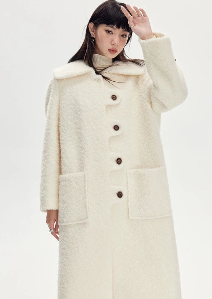 Light Color All-match Warm Winter Wool Coat B2238