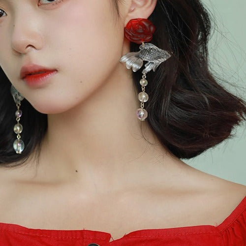 Goldfish Crystal Earrings B1889