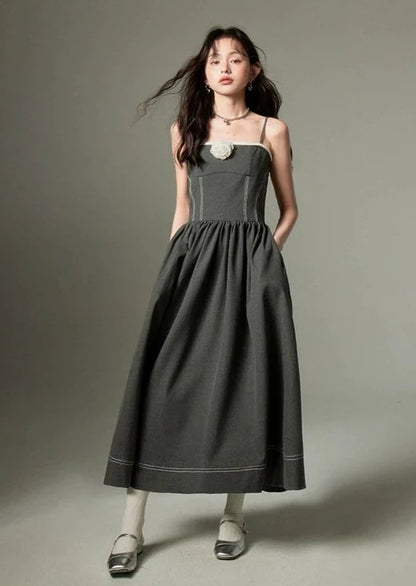 High Waist Slim Long Dress B2235