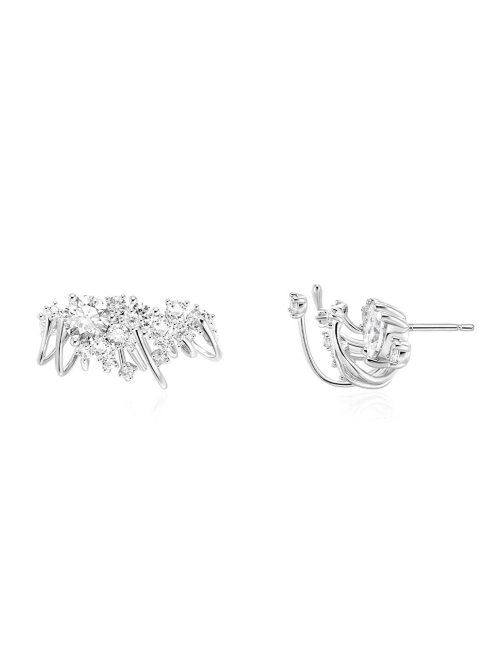 Irregular zircon splicing earrings B2539