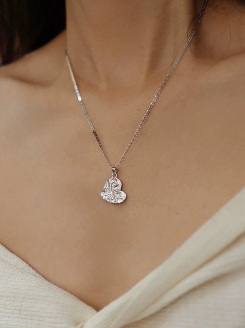 S925 Pleated Love Necklace B2568