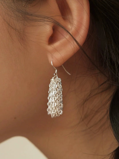 S925 Accidental Tassel Cluster Earrings B2577